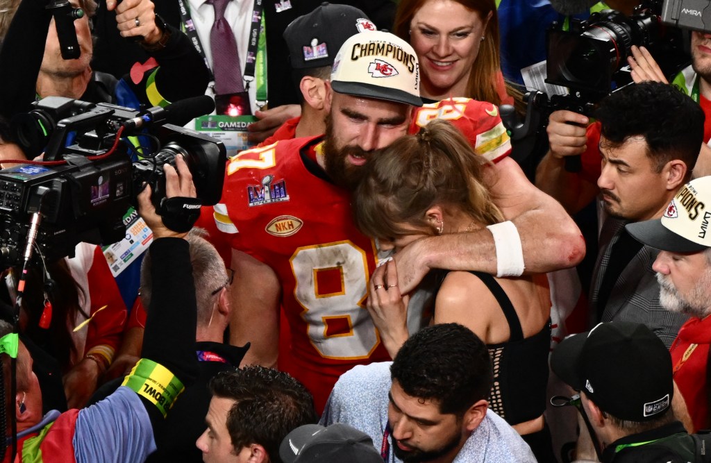 Taylor Swift Kiss Travis Kelce at Tremendous Bowl After Chiefs Win