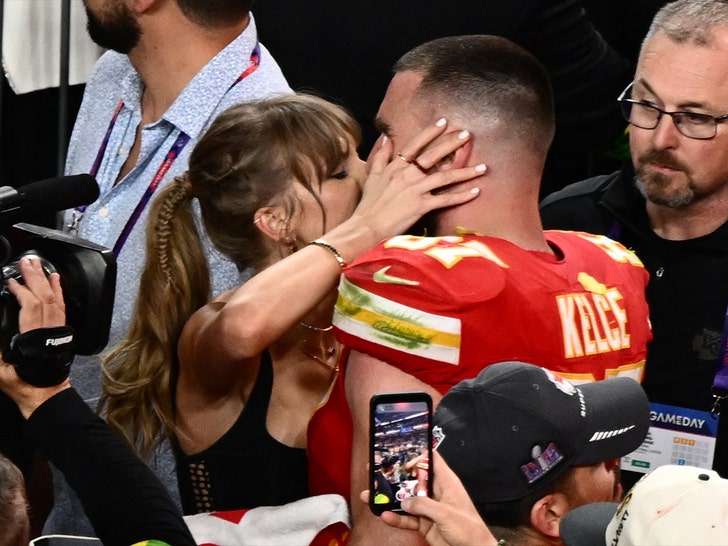 Taylor Swift Kisses Travis Kelce After Tremendous Bowl LVIII Win