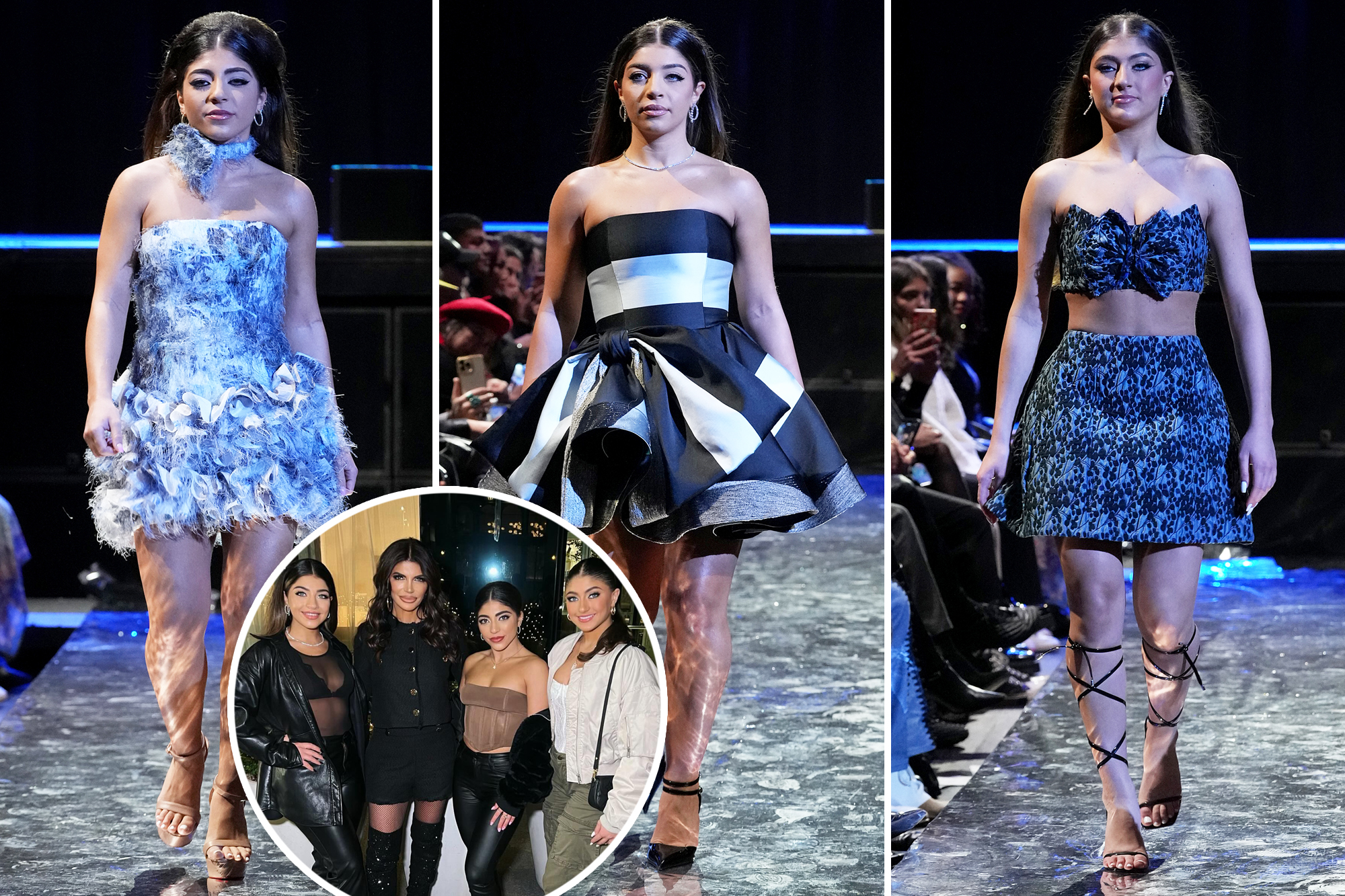 Teresa Giudice’s stepson Louie and daughters Gia, Milania and Audriana hit the runway at NYFW