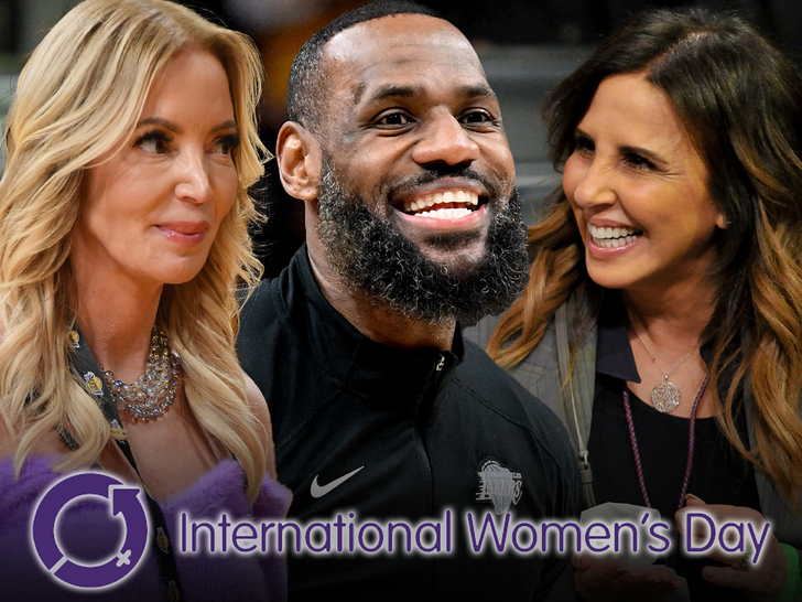 LeBron James Cozies Up with Jeanie Buss, Linda Rambis at Lakers Sport