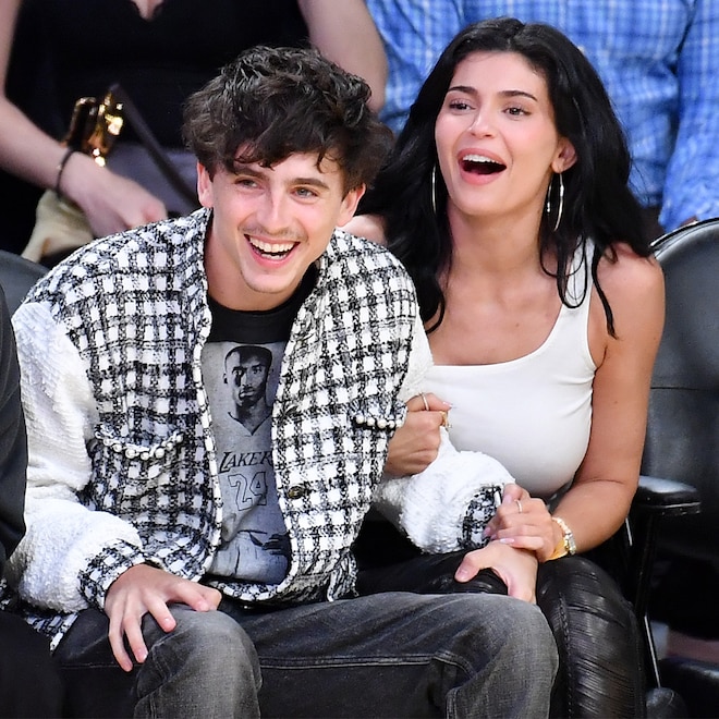See Timothée Chalamet Plant a Kiss on Kylie Jenner During Knicks Game