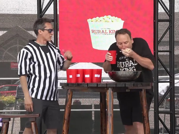 Aggressive Eater Joey Chestnut Beats His Personal Popcorn-Consuming File