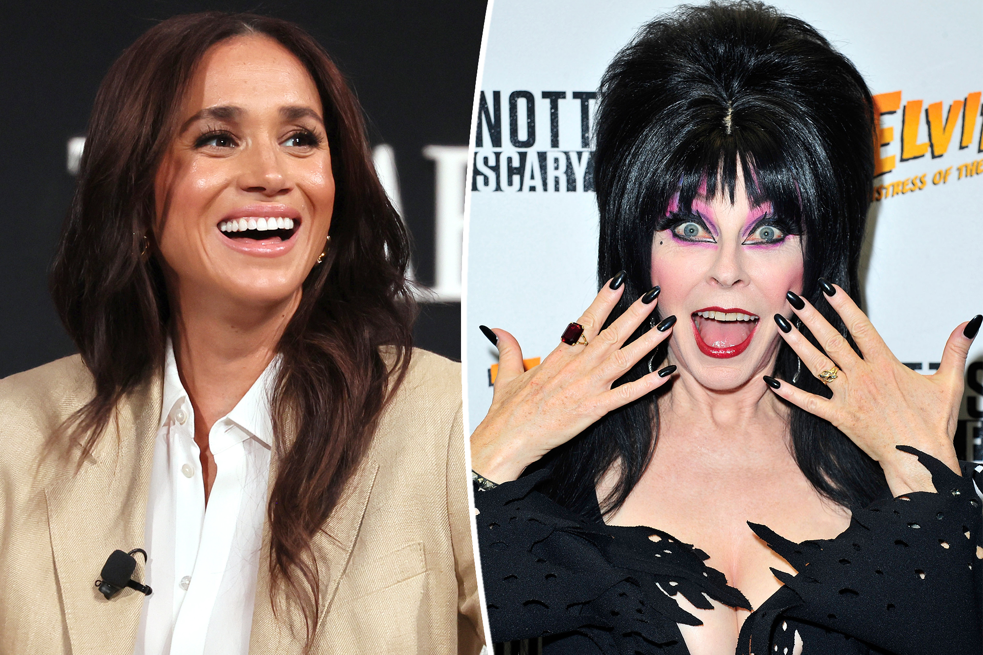 Elvira shades Meghan Markle after royal reveals hair mishap