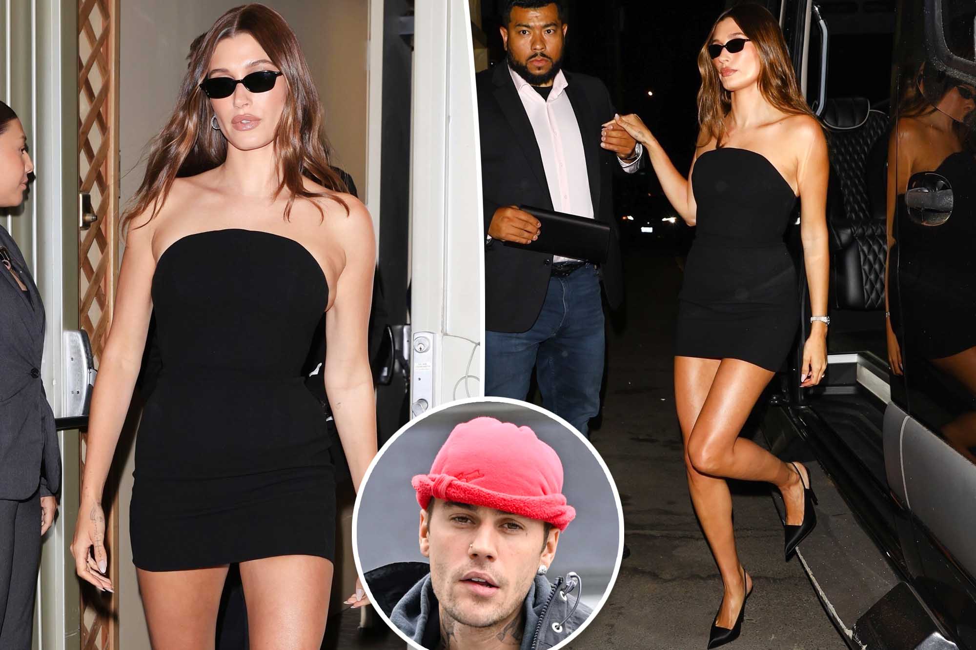 Hailey Bieber celebrates her billionaire standing at dinner — sans Justin Bieber