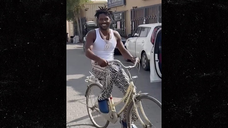 Antonio Brown All Smiles On Bike Journey Regardless of Arrest Warrant