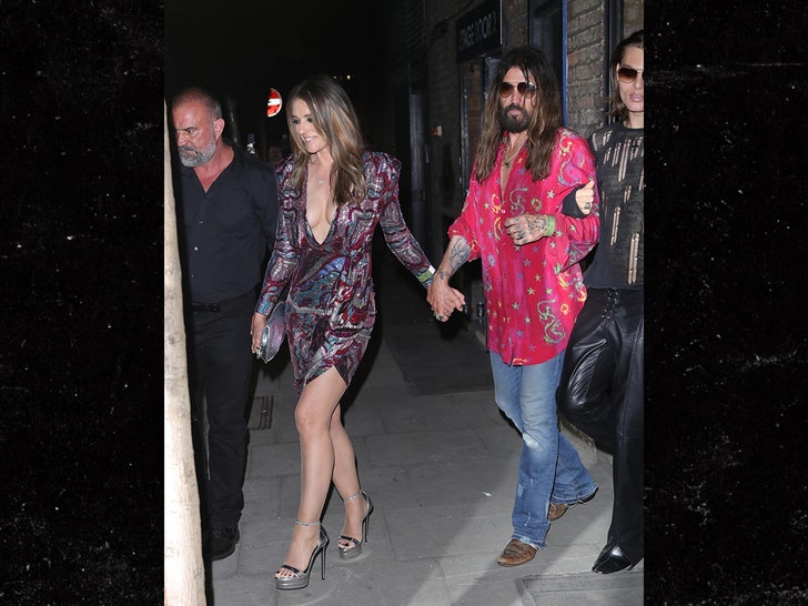 Elizabeth Hurley and Billy Ray Cyrus Attend Miley Cyrus’ Movie in London
