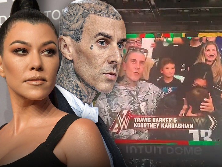 Kourtney Kardashian and Travis Barker Booed By WWE Followers