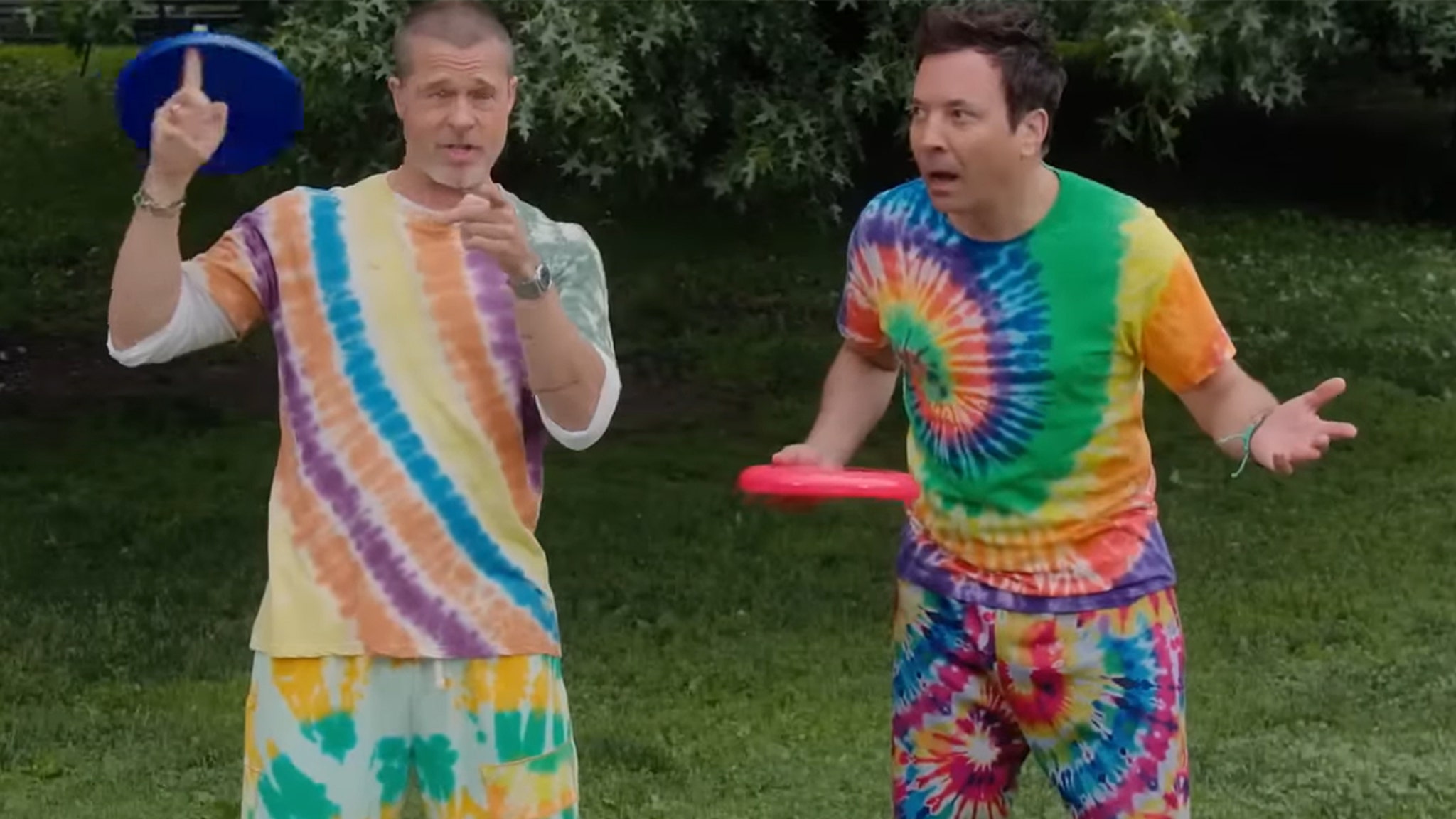 Brad Pitt Battles Jimmy Fallon for Finest Frisbee Trick Pictures in Ridiculous Tonight Present Sketch