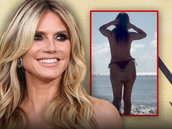 Heidi Klum Goes Topless at Seaside, on Video