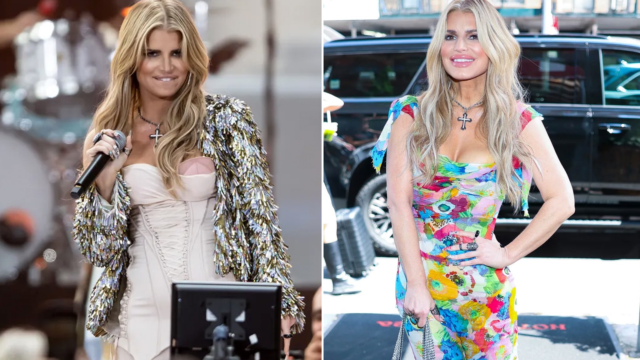 Jessica Simpson Has Wardrobe Malfunction Performing In Lace-Up Gown on TODAY