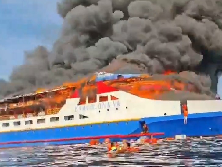 Ferry Engulfed in Flames With 280 Onboard, Passengers Leap Into Ocean