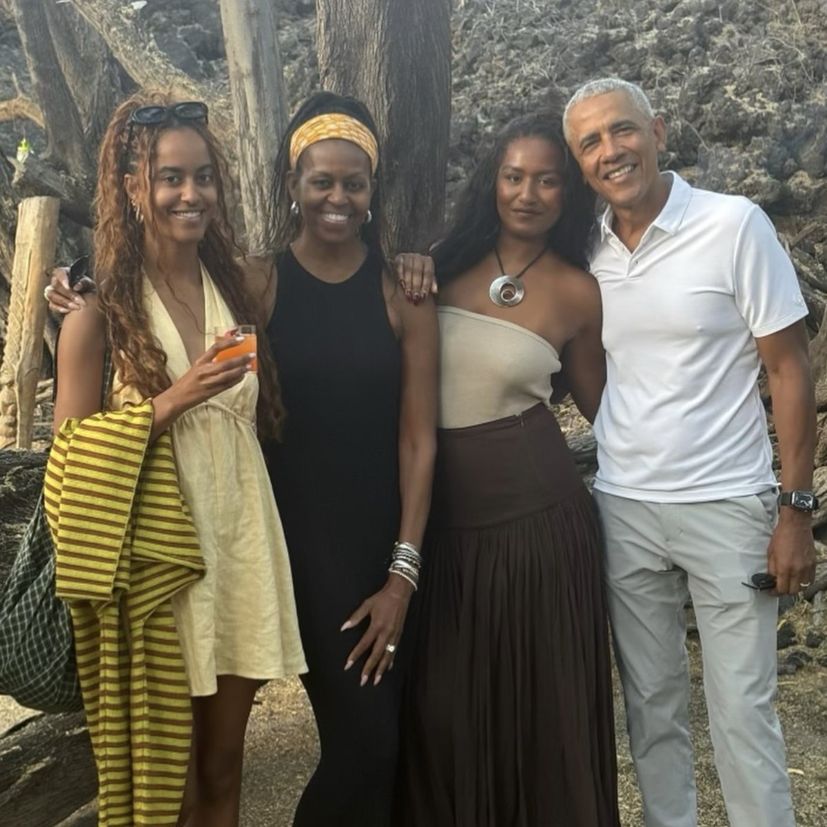 Sasha Obama Makes Rare Appearance With Parents Barack & Michelle Obama