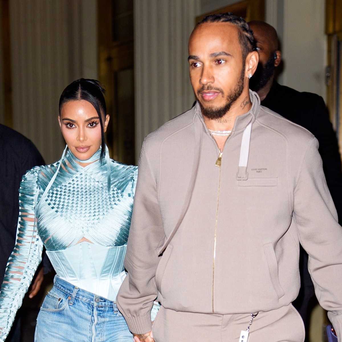 Kim Kardashian and Lewis Hamilton Step Out Hand-in-Hand for First Time