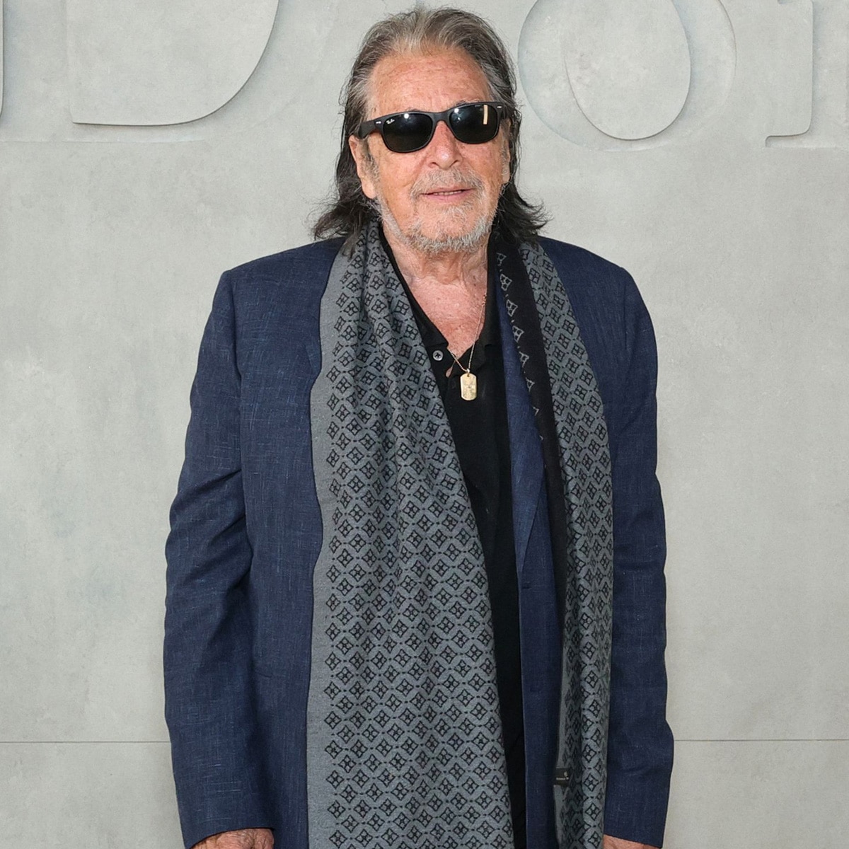See Al Pacino & Girlfriend Noor Alfallah Step Out at Dior Fashion Show