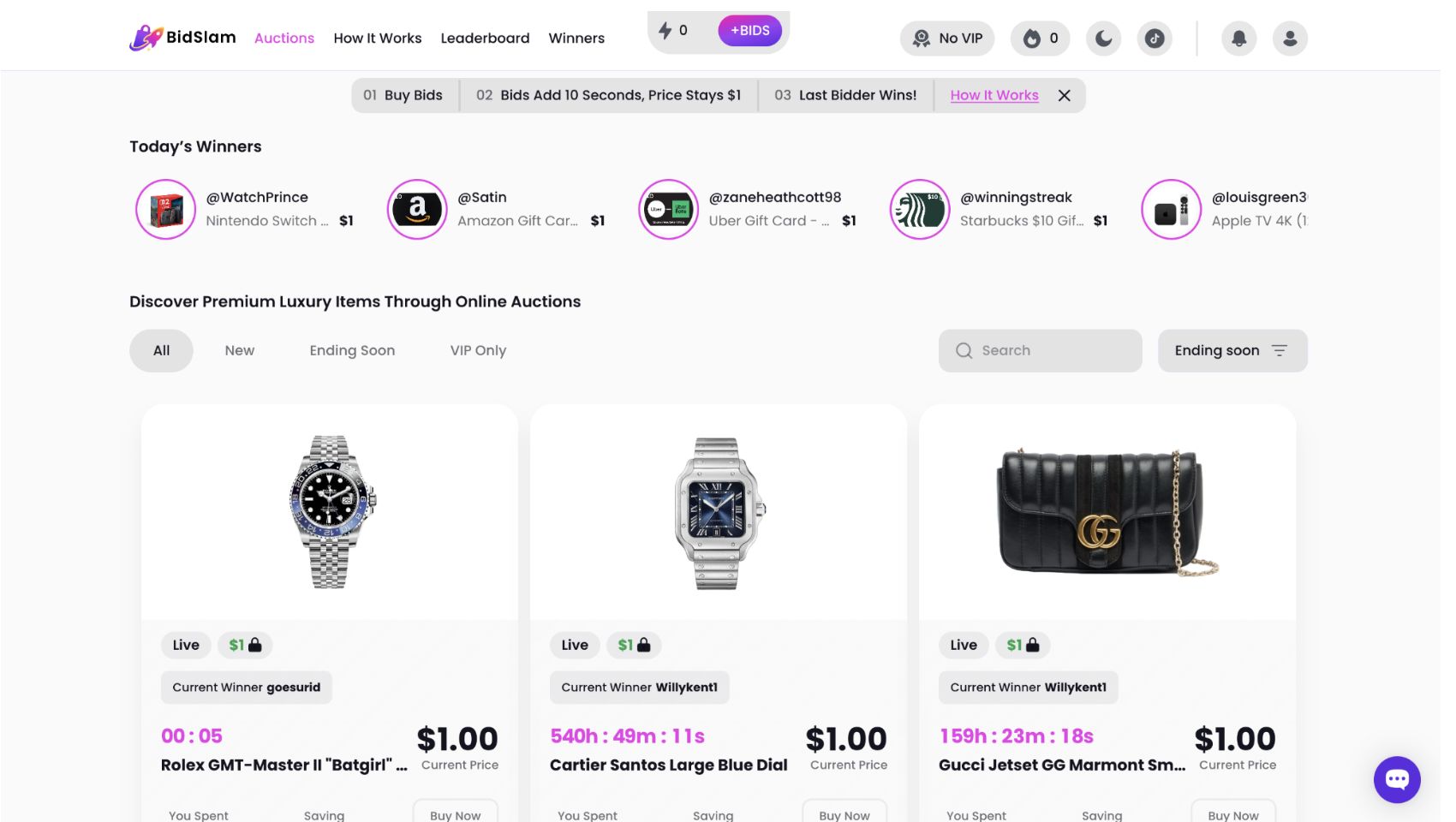 What’s BidSlam – The $1 Shopping Game That Has You Race The Clock